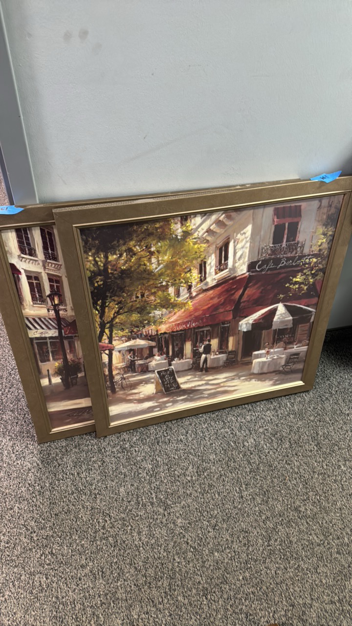 assorted cafe paintings